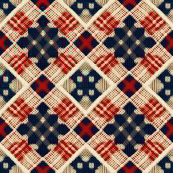 Fabric knitted seamless pattern with geometric shape spots. bright colors background for knitwear design or print, modern strips mat, illustration photo