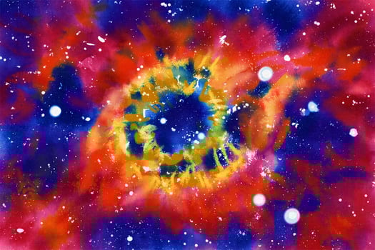 Celestial Watercolor Exploring Space and Galaxies photo
