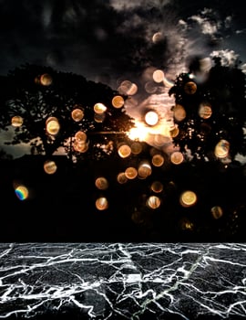 black marble table  bokeh blur background photo