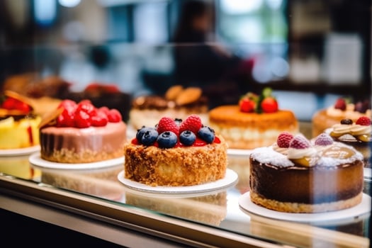 stock photo of inside cake shop
