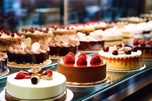 stock photo of inside cake shop