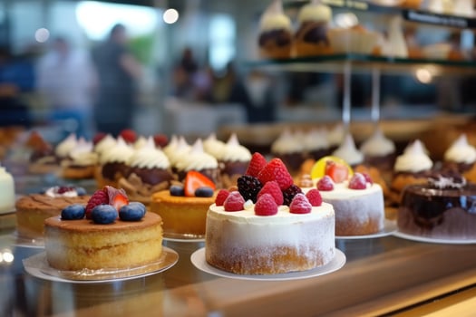stock photo of inside cake shop
