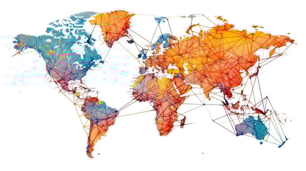 World map pin on a map with routes background. . photo