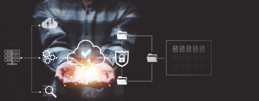 cloud computing backup technology concept ,Access to server communication services ,database connection with modern hardware and software ,Security Administration ,Personal Storage Management photo