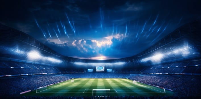 green game stadium soccer goal sport arena football world light. . photo