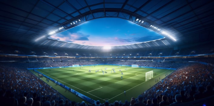 football world sport soccer green game arena stadium goal light. . photo
