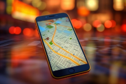 navigation phone map gps mobile travel point direction location position. . photo