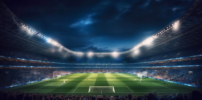 green football arena light goal stadium world soccer sport game. . photo