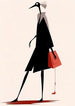 woman man silhouette drawing abstract illustration love black isolated ink design retro. . photo