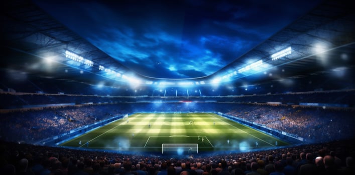 arena stadium light football goal sport world soccer green game. . photo