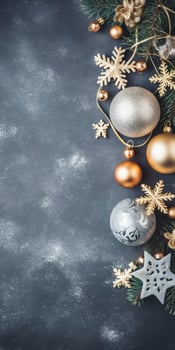 new decoration snowflakes year text holiday tree christmas space card gold christmas background. . photo