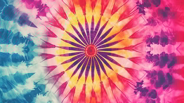 a sun in the middle with exploding tie dye effect, image photo