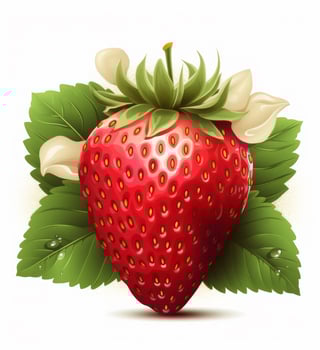 Strawberry berry isolated on white. Illustration photo