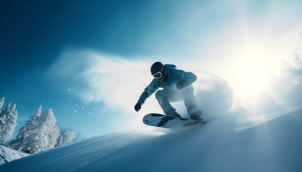 Men snowboard extreme, jumping mountain stunt adventure photo