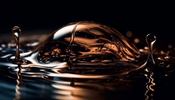 Nature beauty reflected in rippled water waves generated by AI photo