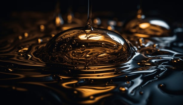Raindrop circle reflects beauty in nature perfection generated by AI photo