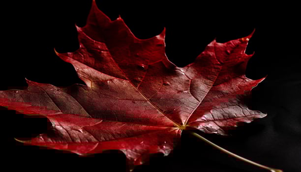 Vibrant maple leaf, beauty in nature colors generated by AI photo