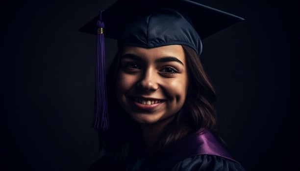 Young woman graduates with pride and joy generated by AI photo