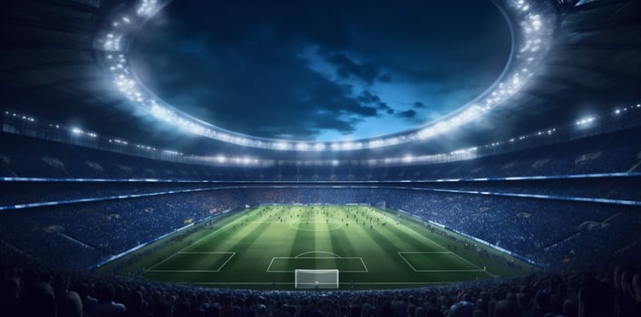 arena sport football stadium green game world soccer goal light. . photo