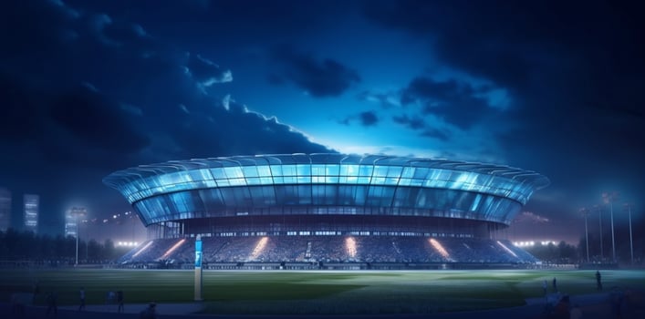 sport soccer game football goal green stadium arena world light. . photo