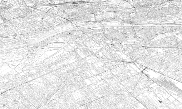 3D illustration of Munich mass buildings photo