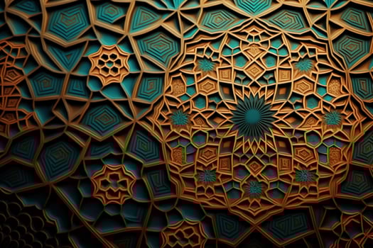 An Islamic Arabian pattern background generated by AI photo