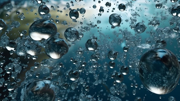 Bubble in water background. photo