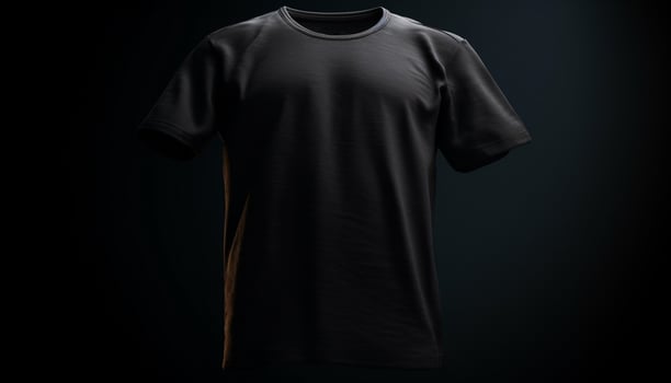 Modern men fashion black shirt, blue jeans, sleek elegance generated by AI photo