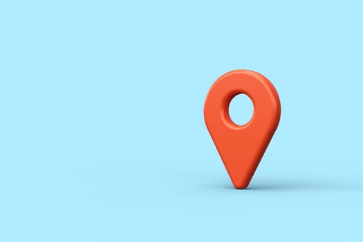 Location map icon. 3d render photo