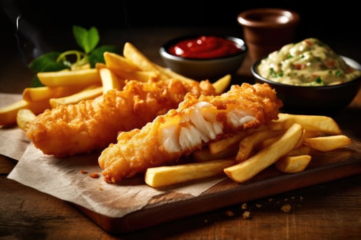 stock photo of fish and chips food photography