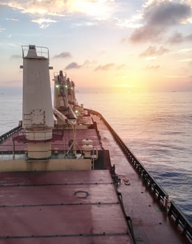 General cargo ship argosy in ocean photo