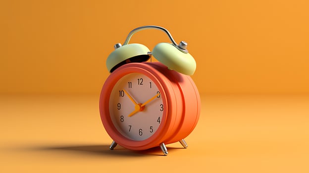 3d rendering alarm clock icon symbol watch design illustration. photo