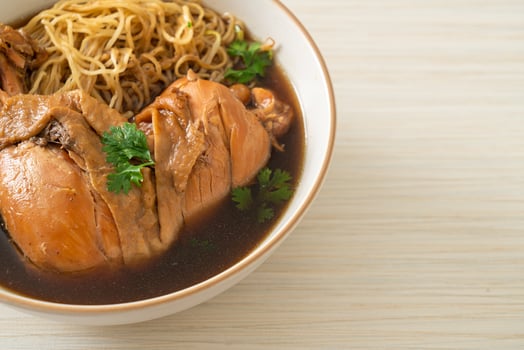 Noodles with Braised Chicken in Brown Soup photo