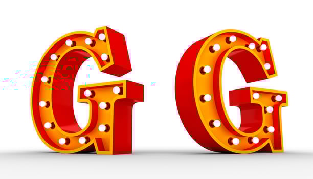 Red alphabet light bulb 3d rendering on white background photo