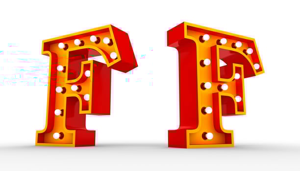 Red alphabet light bulb 3d rendering on white background photo