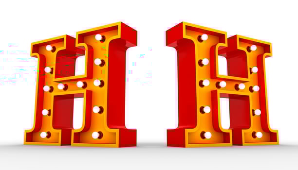 Red alphabet light bulb 3d rendering on white background photo