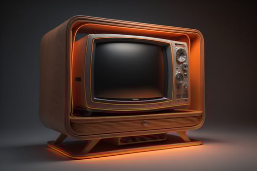 Retro TV on a black background. photo