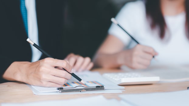 business meeting concept ,Professional team discussing new business projects ,business strategy planning ,Meeting and brainstorming to present a summary of investment information ,Organization photo