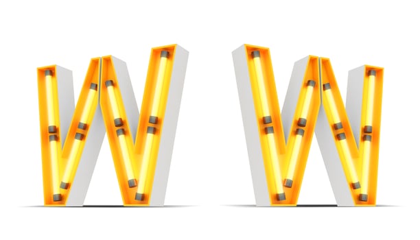 Neon Light alphabet, 3d rendering photo