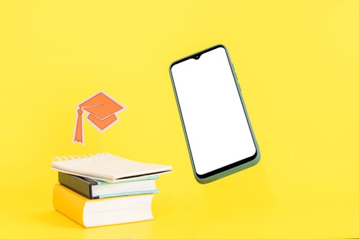 Mobile application concept for reading media services. Digital library, online education, online course. photo