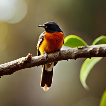 bird on tree branch photo