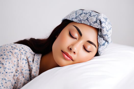 young woman sleeping photo