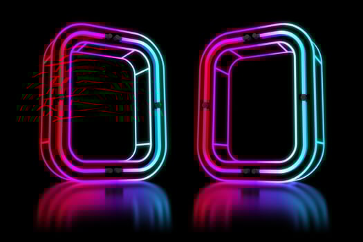 Glowing Colorful Neon Alphabet. 3d rendering illustration photo