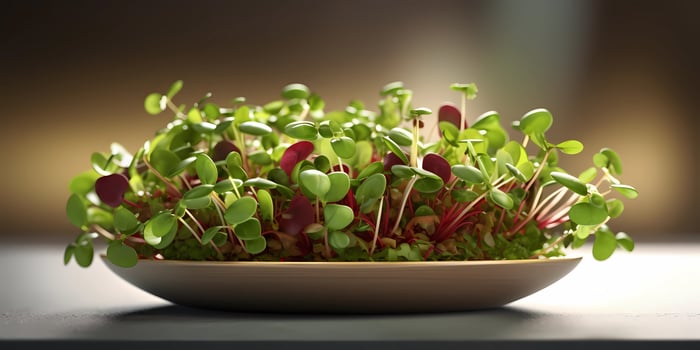 Microgreens plant from healthy lifestyle plant buds, photo