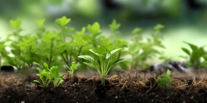 Plant shoots for greening the environment, photo