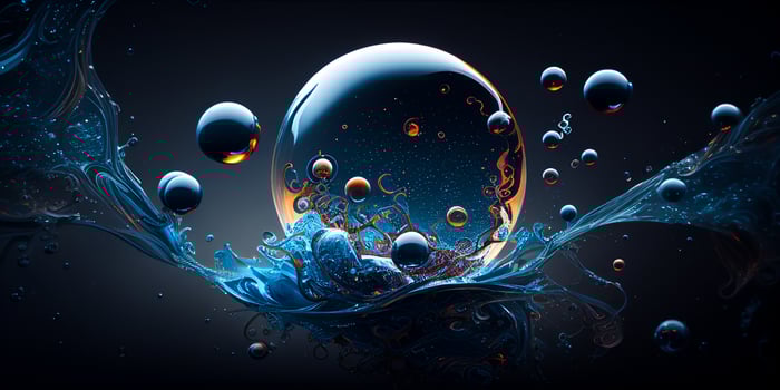 Ripple effect of a web on dark blue background. photo