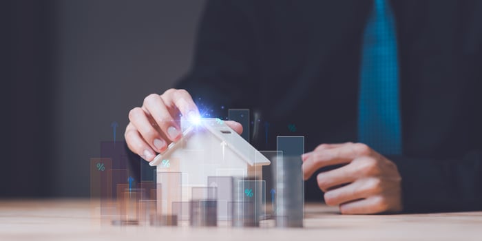 concept for homebuyers with rising interest rates ,investment growth percentage and interest on deposits ,finance and investment ,interest growth graph ,Planning for Retirement Benefits , photo