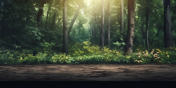 View of tall trees tropical natural forest, photo