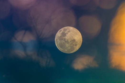 Moonrise , Full moon in the sky, Patagonia, Argentina photo