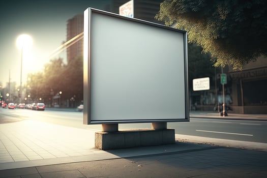 mockup blank white billboard on the street generated by ai photo